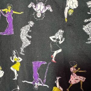 ModCloth Black Shorts with Colorful Character Print